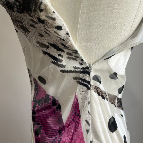 Dave & Johnny Silk One Shoulder Beaded Formal Evening Maxi Gown Y2K 4 - Picture 7 of 9